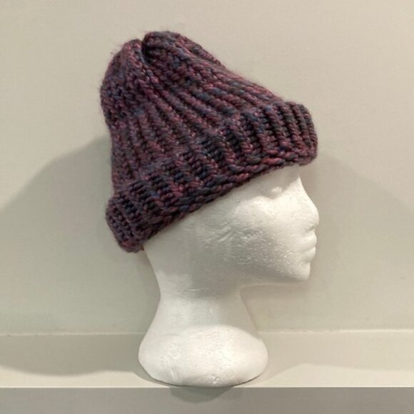 HANDMADE Purple soft loose knit cap hat beanie​​ - Picture 2 of 9